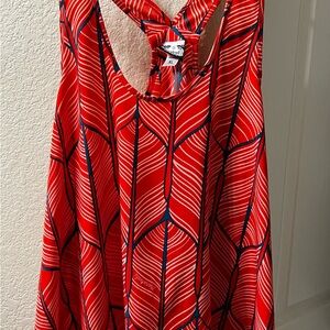 Manuhealii Red and White Razorback Blouse